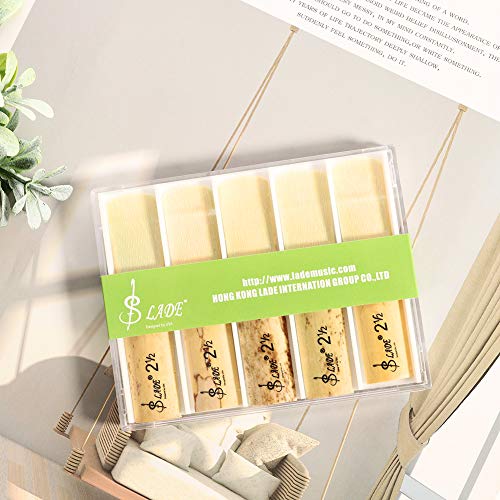 DaveandAthena 10 Pieces Alto Saxophone Reeds Clarinet Reeds Strength 2.5 with Plastic Box, 2-1/2 Reed Bamboo for Traditional bB Clarinet Accessories