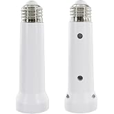 Light Socket Extender, 5.31 inches Light Bulb Extension Socket, E26 to E27 Standard Medium Base Lamp Socket Screw in Ceiling Fan in Light Socket Adapter Light Bulb Extender White（2 Pack）