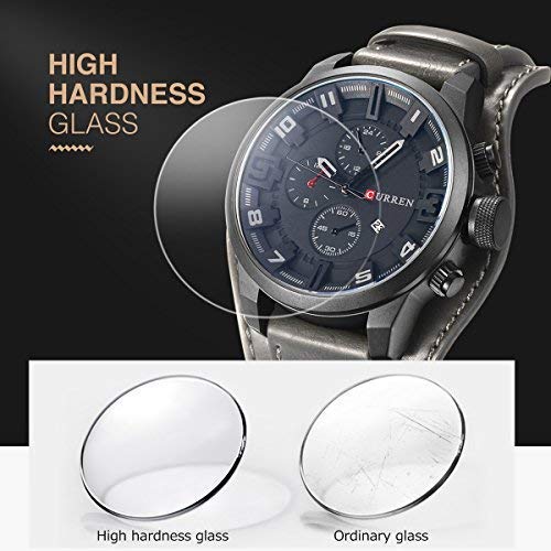 Curren - Reloj de pulsera analógico de piel para hombre, con fecha, 3 esferas decorativas - Imagen 5