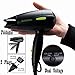 Professional Folding Blow Dryer for Travel 1300 to 1500W Negative Ion Small Hair Dryer Dual Voltage Lightweight,Mini 9x10 Inch Size, Gifts for Women,Green