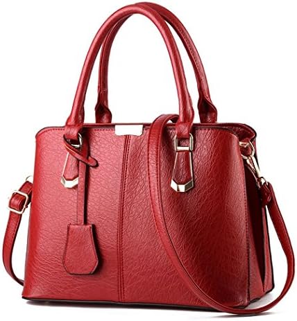 Hydne Women's Elegant Gentelwomanly Fashionable Burly Zipper Handbag(Red)