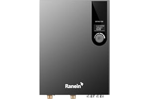 2025 GEN II Ranein Tankless Water Heater Electric, 18kW 240V On Demand Instant Endless Water Heater with Temperature Display, Control Knob, Up to 4.3 GPM for Whole House Water