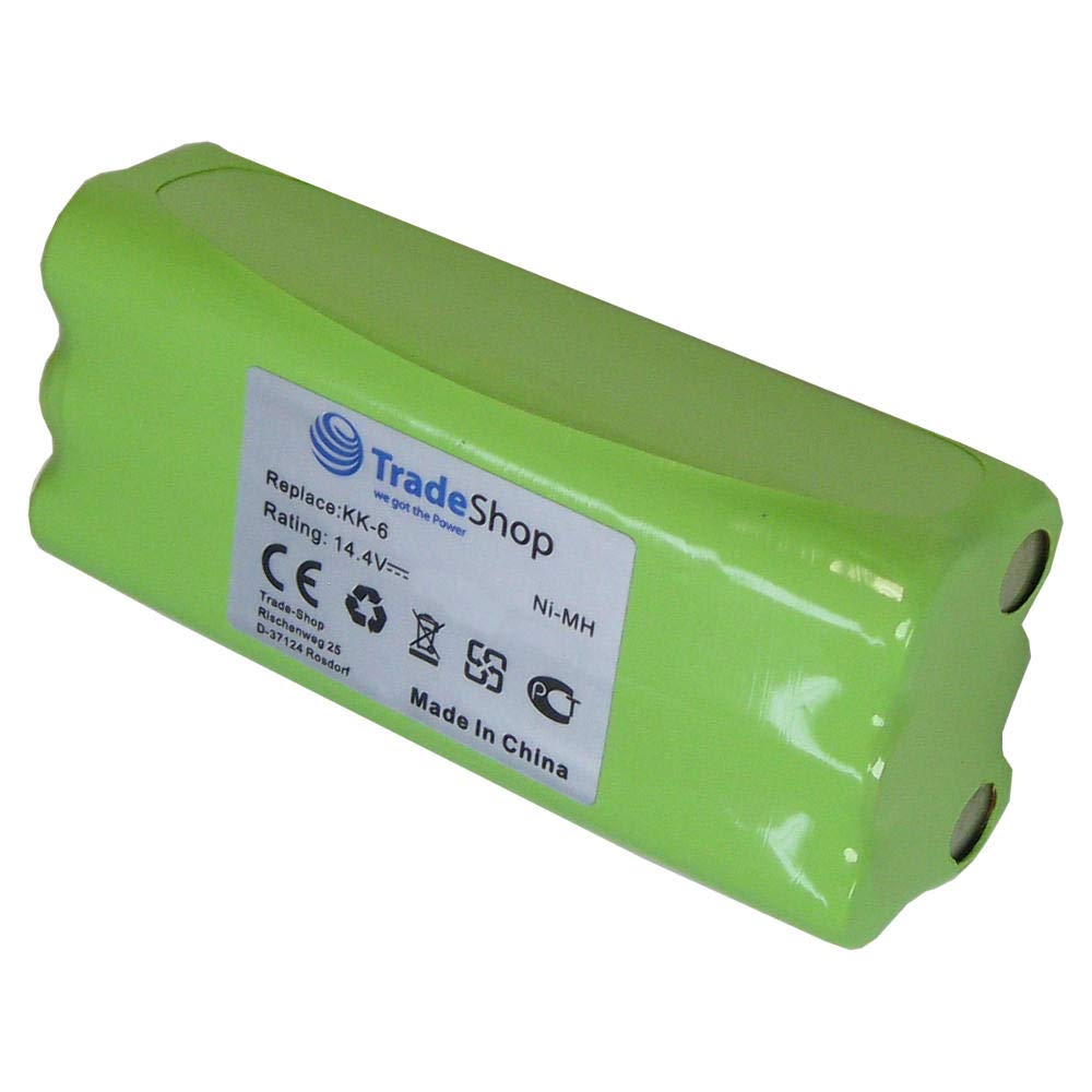 Trade-Shop Premium Ni-Mh Battery 14.4 V / 2500 mAh / 36 Wh for Dirt Devil Libero M606, M606-1, M606-2, M606-3, M606-4 Spider M607, M612 Fusion M611 Puck M610 s R1-l051B, 06060606060 04.