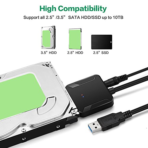 Shentesel SATA to USB 3.0 2.5/3.5 HDD SSD Hard Drive Disk Converter Cable Line Adapter - Black - Thumbnail 4