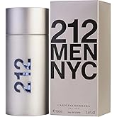 Carolina Herrera 212 Men EDT Spray - Timeless Sandalwood Scent with Fresh, Energetic Green and Sensual Peppery Spice Notes, 3.4 oz