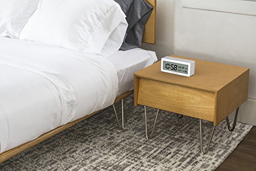 KADAMS Battery Digital Alarm Clock with Snooze, Backlight, Calendar Month Date Day, Temperature and Humidity, Low Battery Indicator, Small Portable Travel Clock, Desk Clock for Shelf Table - White - Thumbnail 7