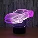 YeeSeeJee Car Night Light 3D Night Light with Remote Timer Adjustable 7 Colors Help Kids Fell Safe at Night Gift for Boys Toy Gift Idea for Kids, Clear