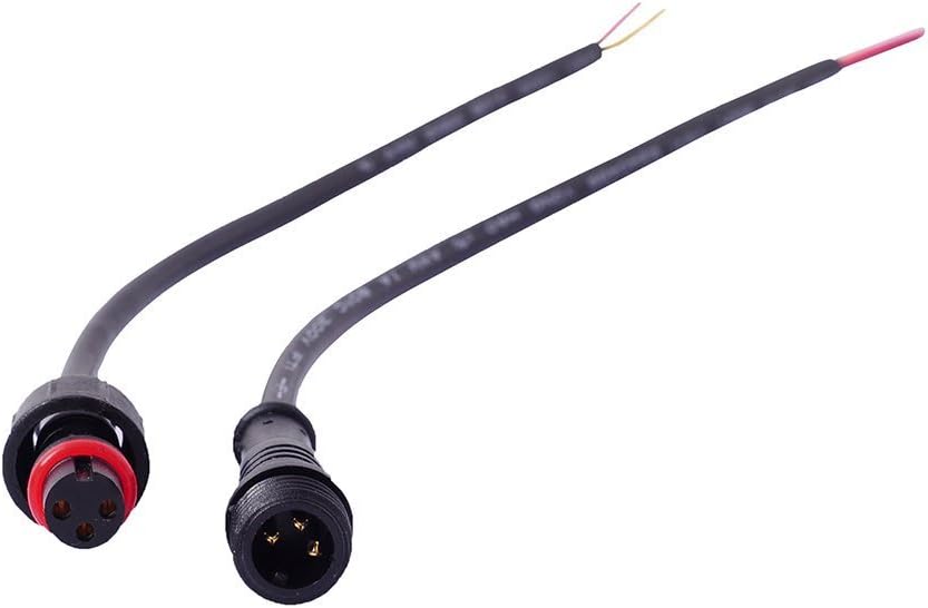 TARGOPOP 5 Pairs 3 Pin 0.3mm/0.5mm Waterproof IP65 LED Connector Cable Wire Male & Female Plug for LED Light Strip (0.3mm Black Wire)