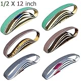 Sackorange 24 PCS 1/2 x 12 Inch Knife Sharpener Sanding Belts,Coarse P80 P120 Grit/Medium P240 P400 Grit/Fine P1000 P1200 Grit - Compatible with Work Sharp Knife & Tool Sharpener