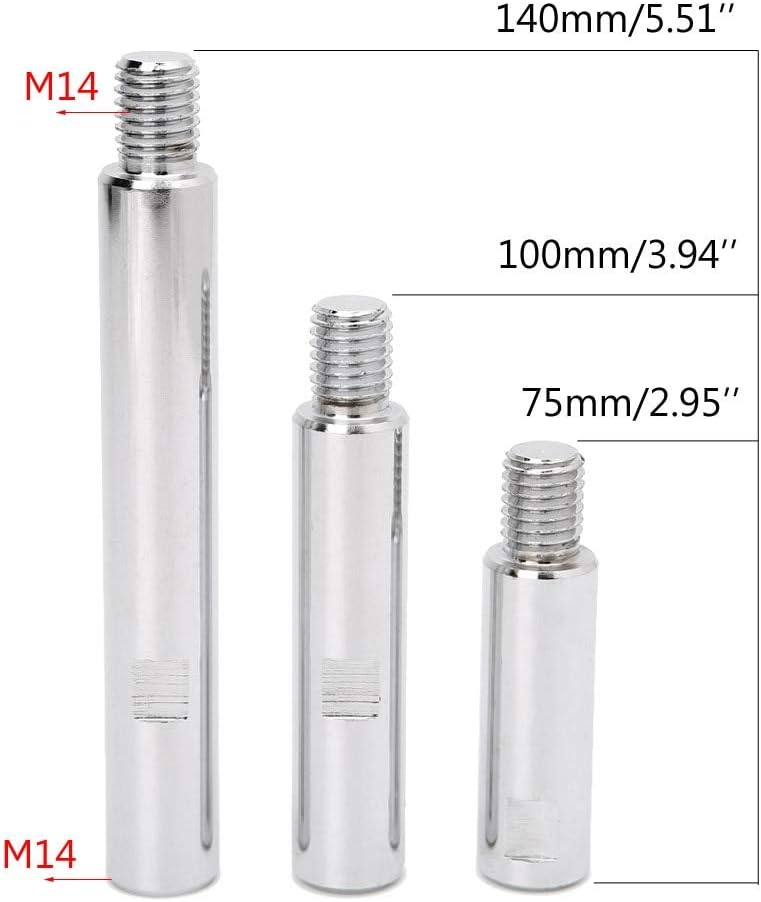 Ochoos Stainless Steel M14 Rotary Polisher Extension Shaft for Car Care Polishing Accessories Tools Auto Detailing - (Length: 100mm)