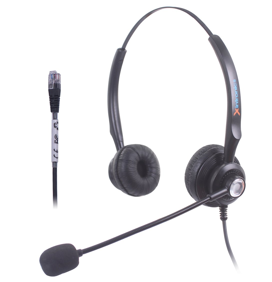 Binaural Call Center Handsfree Telephone Headphone Headset with Noise  Cancelling Microphone for Cisco 7902 7905 & Panasonic KX-T Series IP Avaya  Yealink ...
