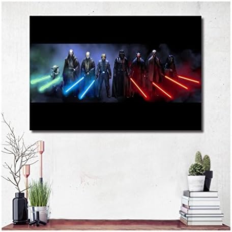 C0095 Jedi And Sith Movie Film Poster Print on Waterproof Never Fade Thin Canvas Size 16x24" with Inner Frame Ready to Hang