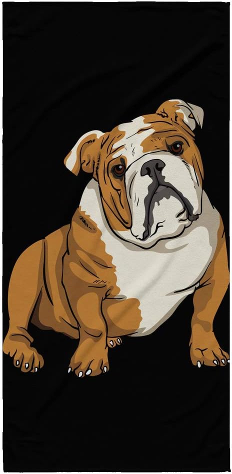 english bulldog beach towel