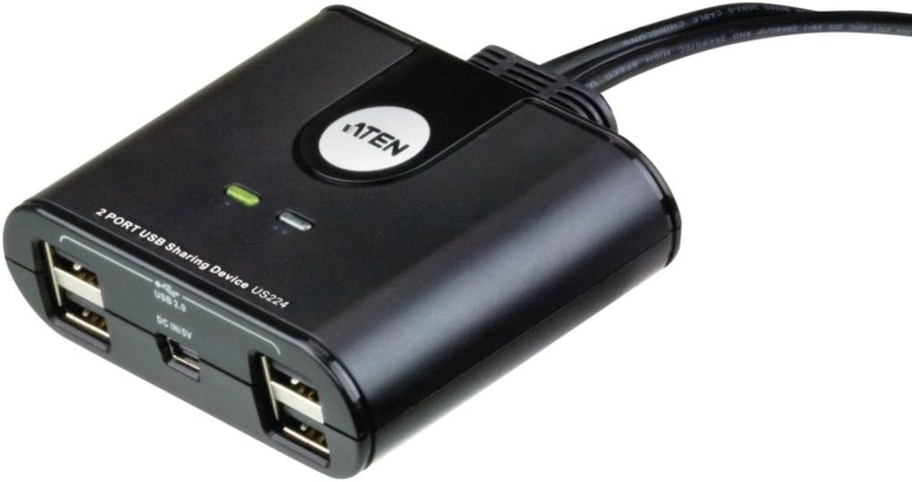 ATEN USB 2.0 4 Port Peripheral Sharing Switch US224, USB 2.0 compliant, support Windows, Linux,Mac and Sun