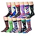 James Fiallo Mens 12 Pairs Colorful Patterned Funky Dress Socks, Fits shoe 6-12 (sock size 10-13), M169-B-12