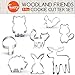 Woodland Animals Cookie Cutters | 8 Piece Boxed Set | Woodland Baby Shower and Party Decorations | Fox, Hedgehog, Owl, Squirrel, Raccoon, Deer, Bunny, Mushroom