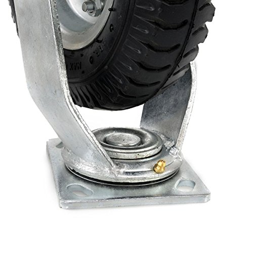 New 4 PCS 8" Air Tire Pneumatic 2 Rigid Wheels & 2 Swivel Casters Cart Farm Caster