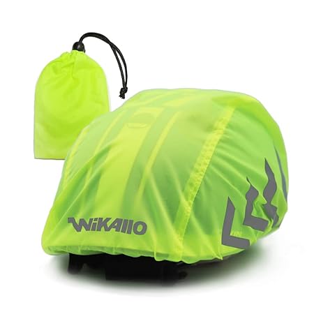 WIKALLO® wasserdichter Regenschutz für den Fahrradhelm Reflektoren Wasserdichte Regenhaube Fahrradhelm Unisex Regenüberzug fü