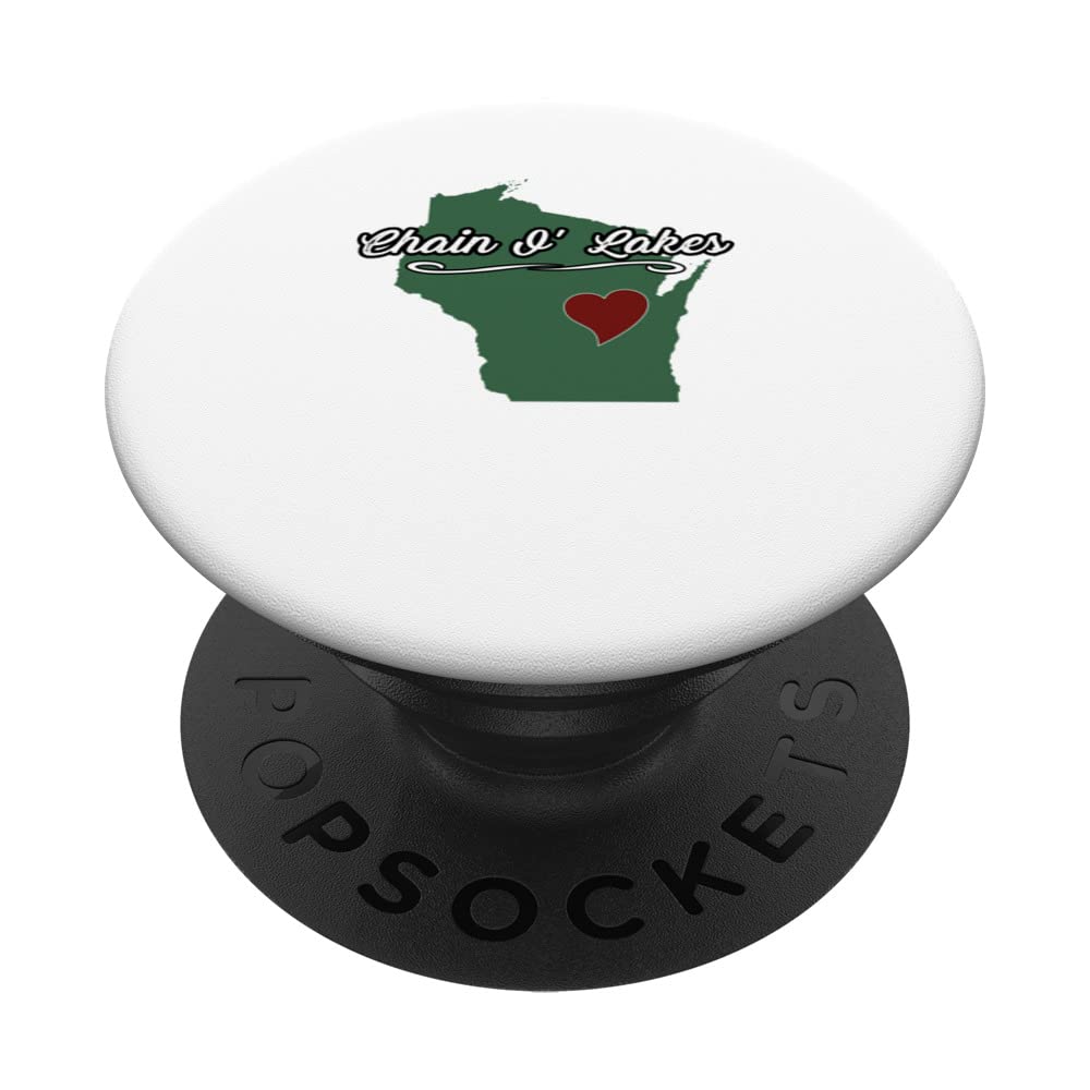 Chain O' Lakes - Wisconsin | WI USA - City State Souvenir - PopSockets Swappable PopGrip