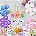 40 Pcs 12 Inch Unicorn Birthday Balloons for Unicorn Theme Party, Kids Birthday Party, Baby Shower, Festival Party Decorations (Assorted Color)