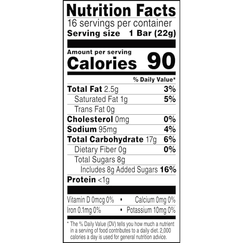 RICE KRISPIES TREATS MARSHMALLOW SNACK BARS, LUNCH SNACKS, CHOCOLATEY CHIP COOKIE DOUGH, 12.4OZ BOX (16 COUNT)