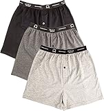 Noble Mount Mens Knit Boxers 3-Pack (95% Cotton 5% Spandex)