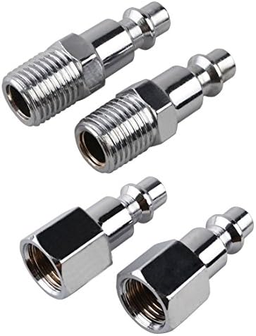 Jewboer 4pcs Air Hose Line Quick Adapter Coupler Connector Plug 1/4" NPT Fitting Compressor