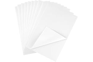 CHRORINE 10 Pcs White Felt Fabric Sheets Self Adhesive Felt Sheets 8 x 12 Inches Felt Paper for Art and Craft Supplies