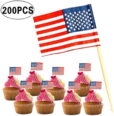 78 Pieces Independence Day Cupcake Toppers Patriotic American Flag