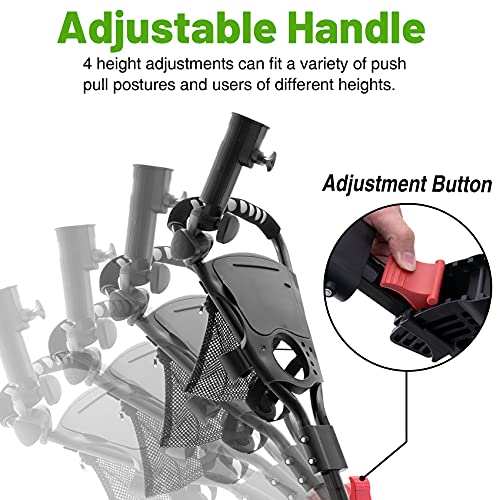 JINLLY Golf Push Cart, 3 Wheel Folding Golf Carts with Foot Brake