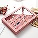 Wudygirl Jewelry Tray Velvet Clear Lid Jewelry Organizer Box Stackable Jewelry Storage Display Tray Holder Showcase (Earrings)