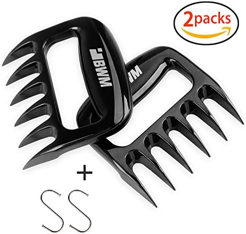 Meat Shredder Claws For Pulled Pork, YBWM Solid and Ultra-Sharp Blades BBQ Tool Meat Handler Forks for Shredding Handling & Carving Food, Barbecue Pulling Pork Shredder Claw Set of 2( Black)