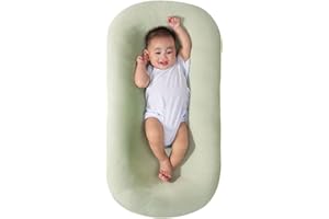 Saanerueen Baby Lounger, Baby Lounger for Newborn, Soft Breathable Washable Infant Lounger for Baby Home and Travel (Green)