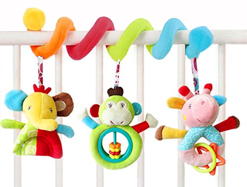 Multi-function Infant Baby Activity Plush Hanging Spiral Bed & Stroller Toy & Travel crib Activity Toy