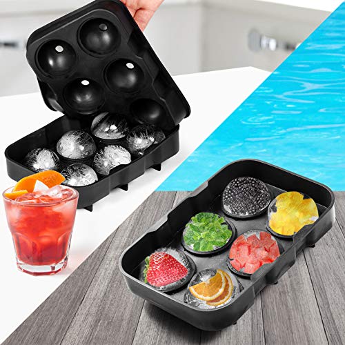 Eiskugelform, 3 Stück Set mit 1Quadratische 1Eiskugelform und 1Bienenwabe Eiswürfelformen Silikon, Ice Cube Tray für… – Bild 5