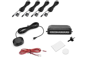 DEWIN Car Parking Sensor, 12V Rear Parking Assist Car Reverse Backup Radar Kit Warning Sound Indicator Probe Self-Test Function System, 30CM~150CM