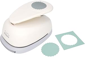 BIRABIRA Bira 3.5 inch Scalloped Circle Lever Action Extra Large Craft Punch for Paper Crafting Scrapbooking Cards Arts