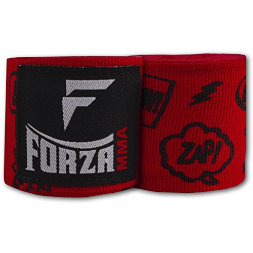 Forza Sports 180" Mexican Style Boxing and MMA Handwraps - Comic Book Red