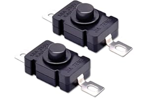 10 Pieces Self-Lock Push Button Switch Replacement for 30V 1A Latching On/Off for Electric Torch Flashligh Self-Lock Push But