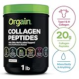 Orgain Grass Fed Hydrolyzed Collagen Peptides Protein Powder – Type I and III (1 pound)