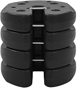 vidaXL Gazebo Weight Plates 4pk Black Concrete Outdoor Tent Parasol Base view 4