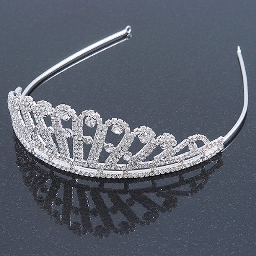 Bridal/ Wedding/ Prom Rhodium Plated Clear Austrian Crystal Starlet Tiara