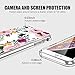 LUHOURI Compatible with iPhone 8 Case, iPhone 7 Case with Screen Protector, Girls Women Floral Heavy Duty Protective Hard Case with Slim Soft TPU Bumper Cover Phone Case Clear