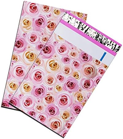 6" x 9" Designer Series -FLAT Poly Mailers, Self Sealing Envelopes (400, Bouquet of Roses)