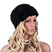 Lawliet Solid Color 1920s Womens 100% Wool Flower Winter Bucket Cap Beret Hat A376 (Black)