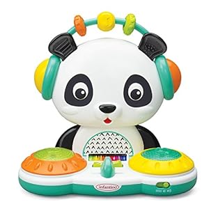 Infantino Spin & Slide DJ Panda – Musical Toy with Busy Beads, Light-up Turntable Drums, Funky Beats, switches, Silly…
