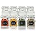 12 Pack - 3 Ounce Mini Clear Glass Spice Jar Container Set with Airtight Lids for Canning, Storage Jars for Tea, Spice, Kitchen Rack Glass Set w/Reusable Labels, Clear Containers for DIY Materials