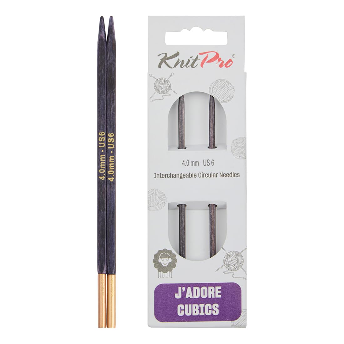 KnitPro J’Adore Cubics Interchangeable Circular Needles 4" (10cm) | 4.00mm