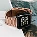 Aresh Compatible with Fitbit Versa 2 Bands Versa Lite Versa SE Versa Band, Solid Stainless Steel Replacement Metal Strap Compatible withWomen Men (Rosegold)