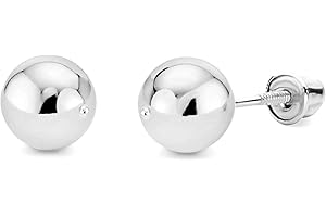 THE WORLD JEWELRY CENTER 14k REAL Yellow/White Gold 2mm,3mm,4mm,5mm,6mm Ball Stud Earrings with Screw Backs